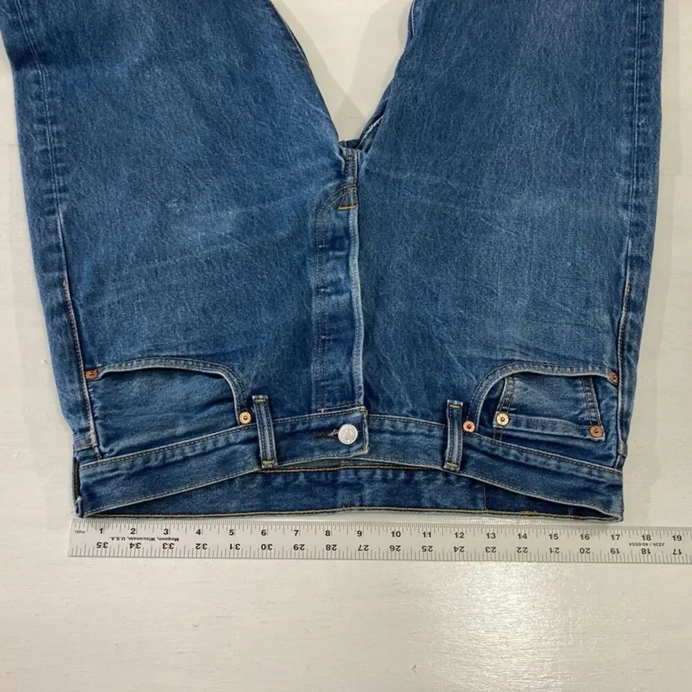 Levi's 501XX Button Fly Jeans Mens 36x34 Blue Straight Leg Denim Casual - Picture 10 of 13